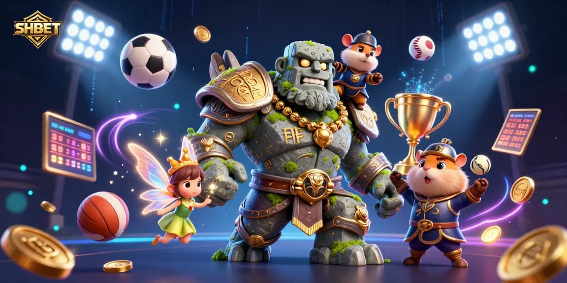 Experience thrilling betting action at SHBET with an engaging illustration of a magical 3D casino scene.
