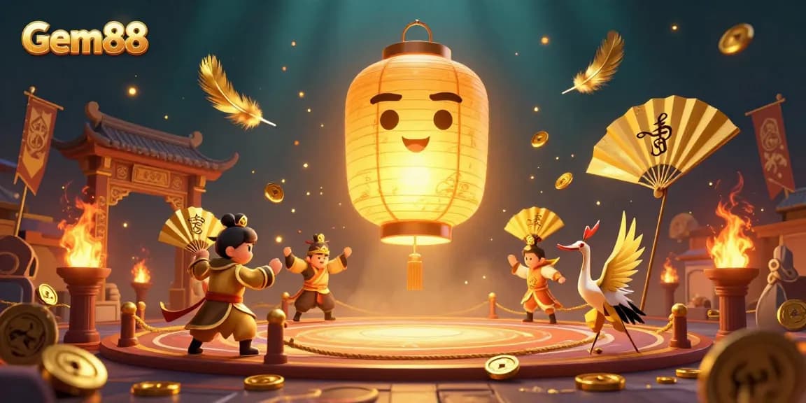 Experience exciting wins at Gem88 with a golden lantern spirit and casino action.
