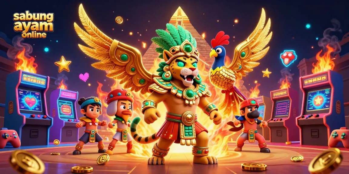 Experience sabung ayam online in a vibrant 3D cockfighting arena with immersive details and intense action.