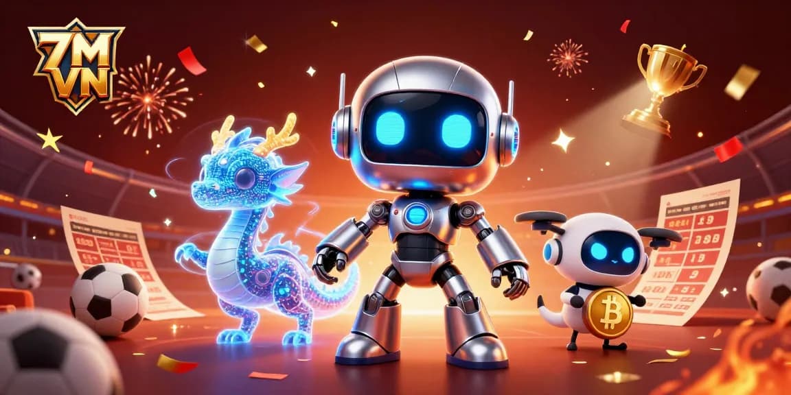 Experience the action of 7M VN with vibrant sports betting characters and dynamic game scene.