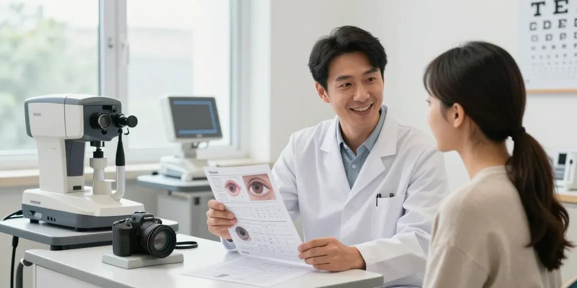 Consultation at SNU Eye Clinic focusing on eye care treatment options, highlighting advanced technology and personalized care.