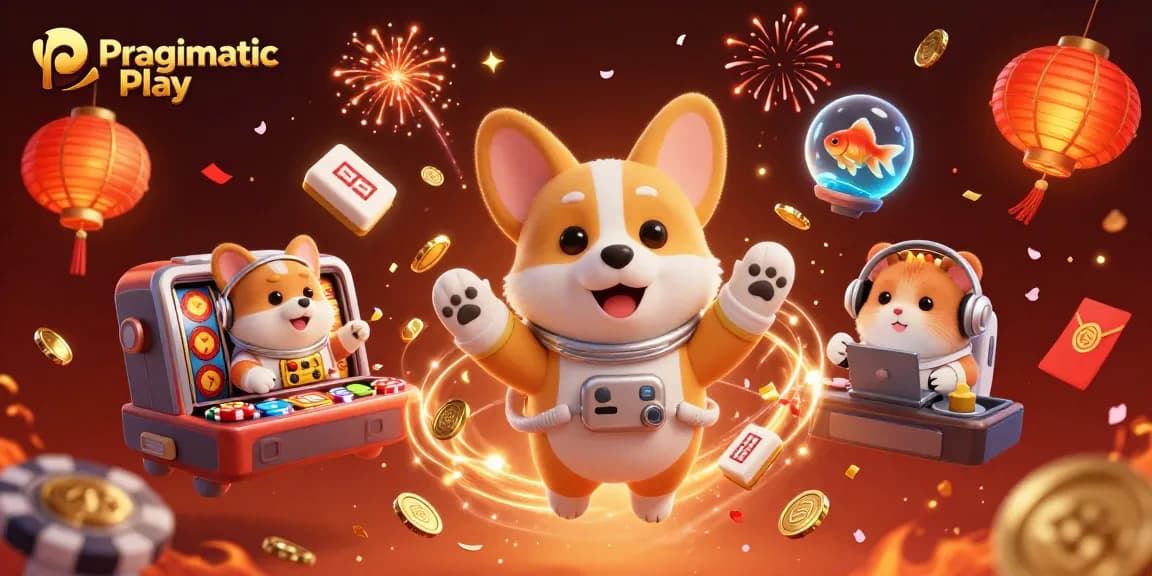Temukan permainan Pragmatic Play yang menarik dengan astronaut corgi dan elemen kasino mengapung.