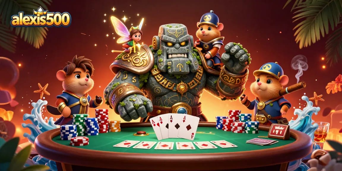 Enjoy the magic of gambling adventures with alexis500 as characters engage in a vibrant casino scene.