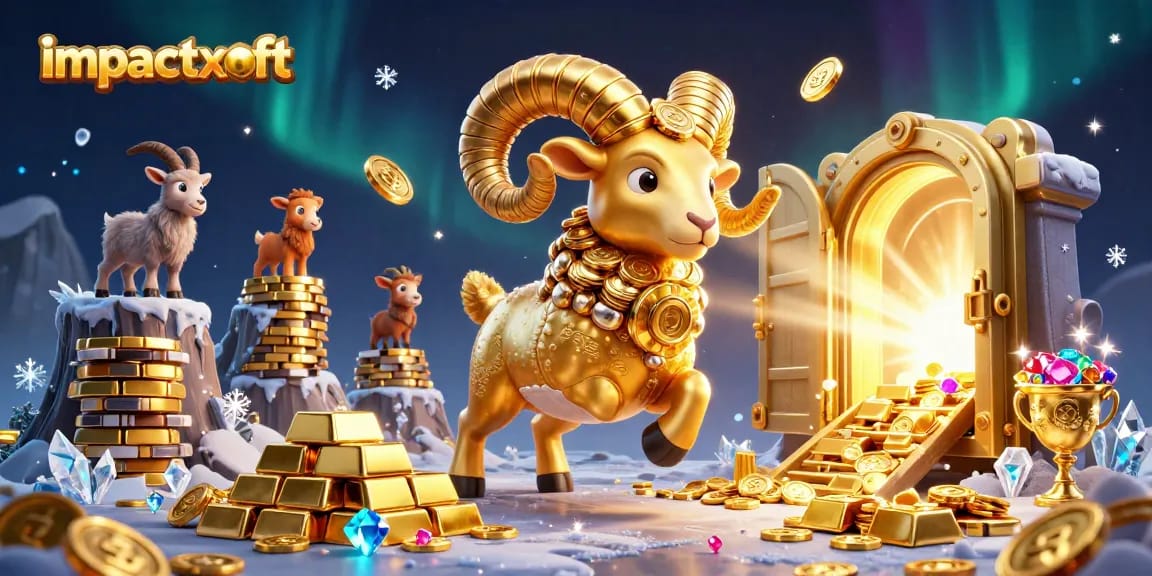 Impactxoft features vibrant casino elements celebrating jackpots with golden treasures and characters.