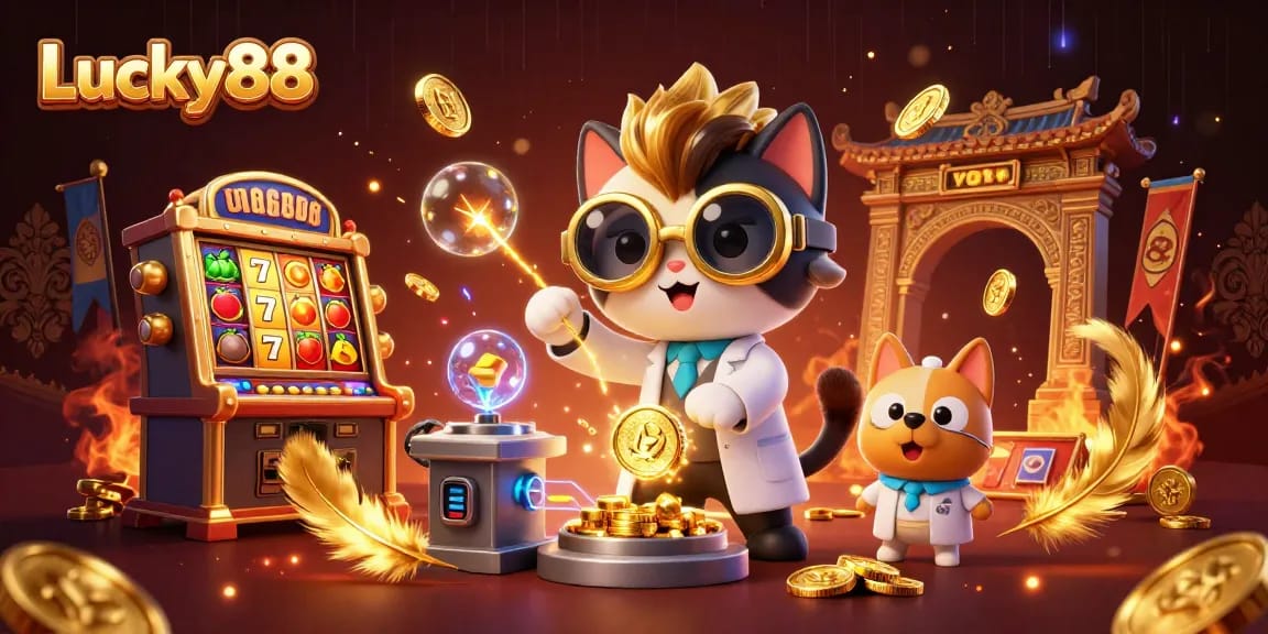 Experience thrilling gameplay and big wins with Lucky88 slot and vibrant casino elements.
