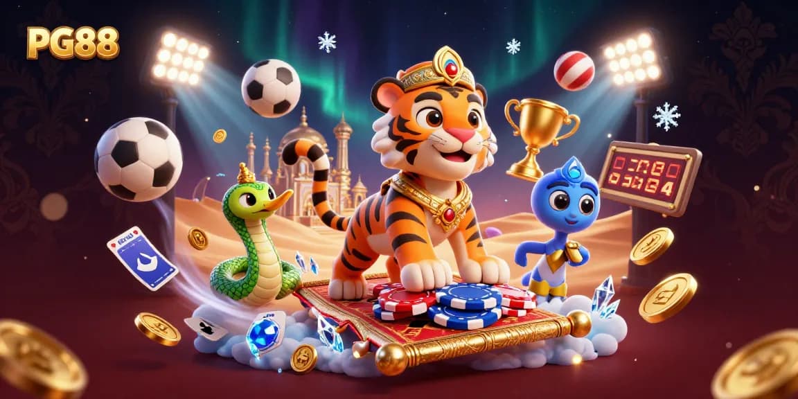 Experience thrilling gameplay at PG88 with vibrant characters and casino elements in a rich 3D illustration.