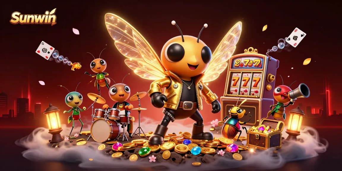 Experience thrilling gaming with Sunwin, featuring a vibrant rock star scene and exciting casino elements.