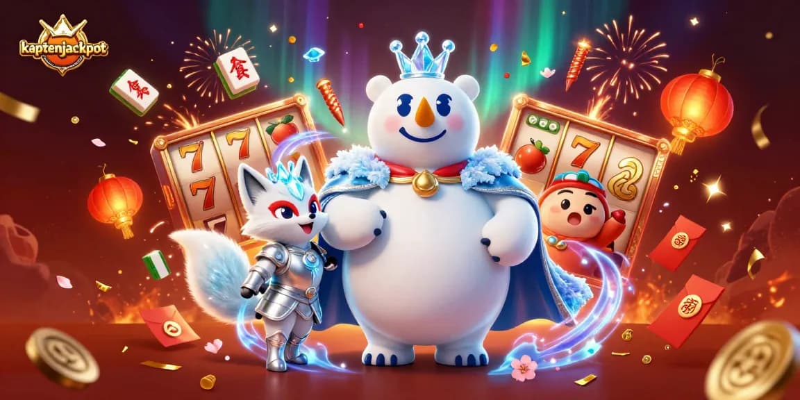 Engage with kaptenjackpot in this vibrant 3D casino-themed illustration featuring dynamic elements.