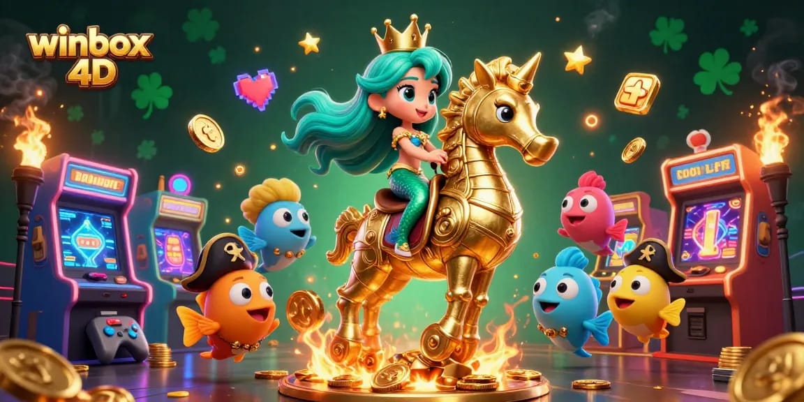 Engage in winbox 4d gaming adventure with a vibrant mermaid scene filled with action.