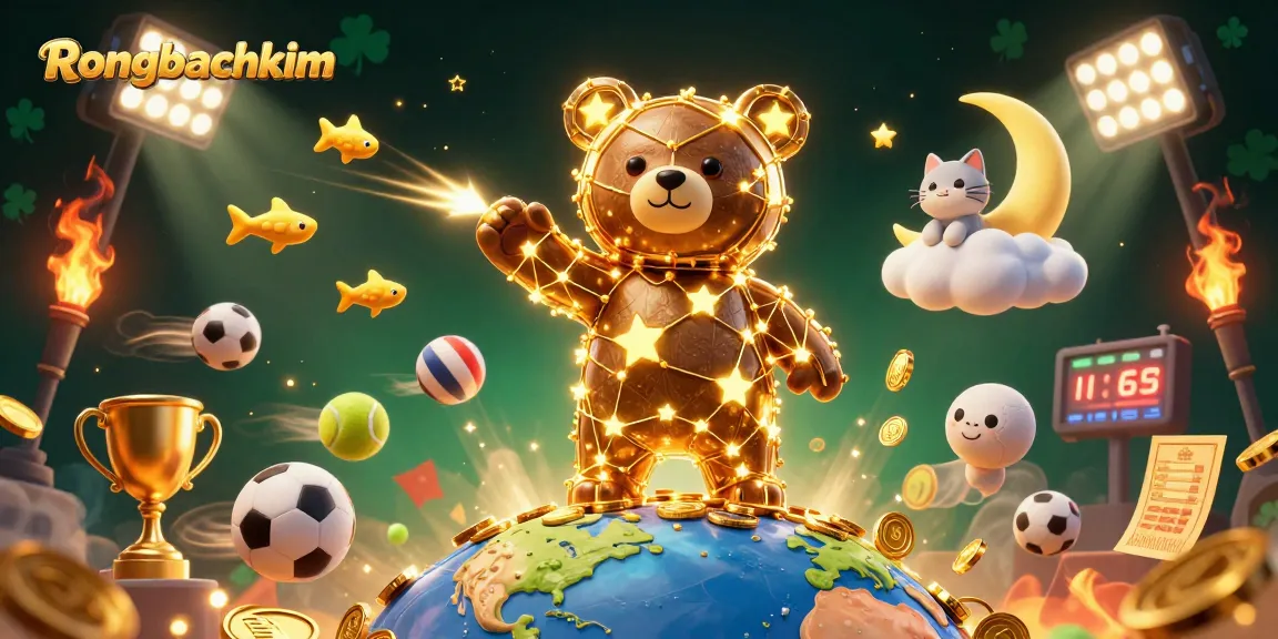 Rongbachkim showcases winning strategies with a vibrant 3D casino illustration.