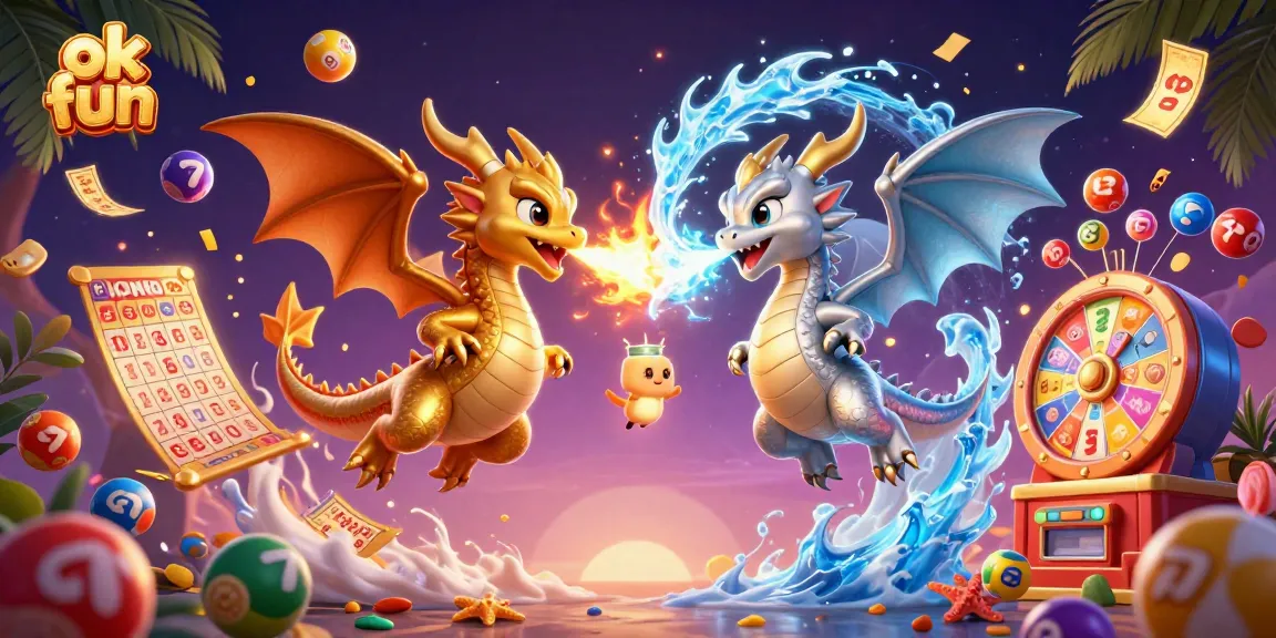 Engage in thrilling games at ok fun with vibrant elements, featuring golden dragons in a dynamic casino scene.
