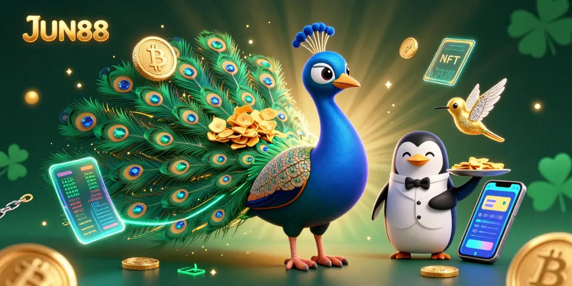 Experience thrilling gameplay at JUN88 with vibrant 3D illustrations showcasing exciting casino elements.