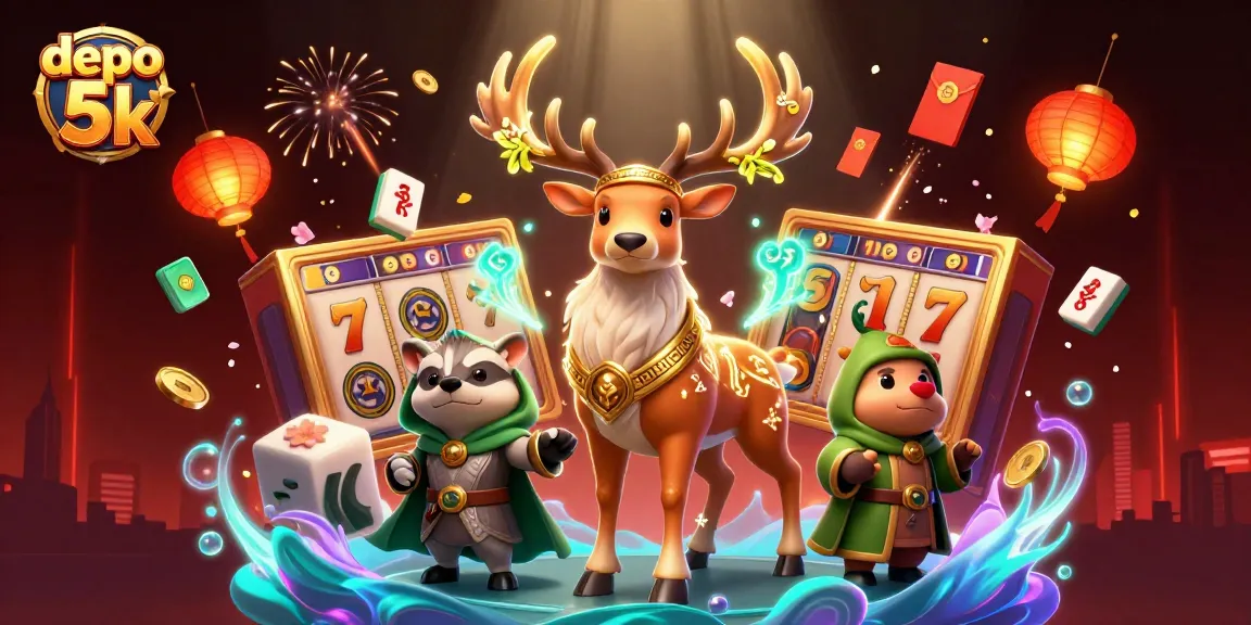 Engage with depo 5k jackpots, featuring vibrant 3D characters and rich slot game elements