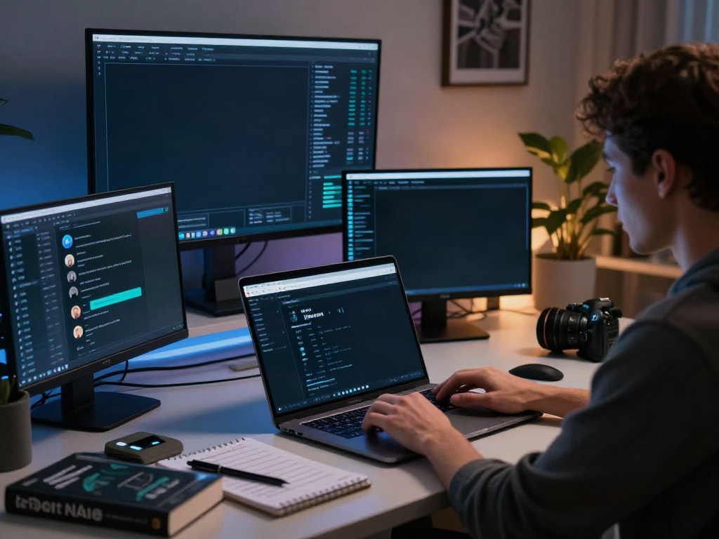 Engaging dark web workspace illustrating the hidden wiki interface and cybersecurity tools.
