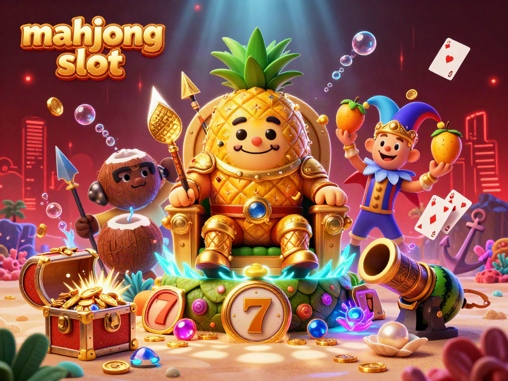Experience thrilling mahjong slot gameplay with vibrant characters and casino elements in a colorful underwater scene.