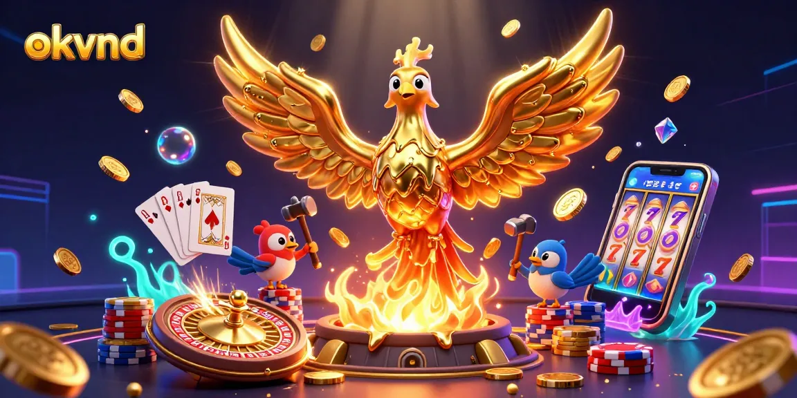 Experience thrilling casino action with okvnd as golden coins cascade from a molten phoenix.