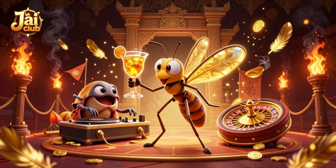 Experience thrilling gameplay at Jai club with vibrant 3D illustration featuring unique casino characters.
