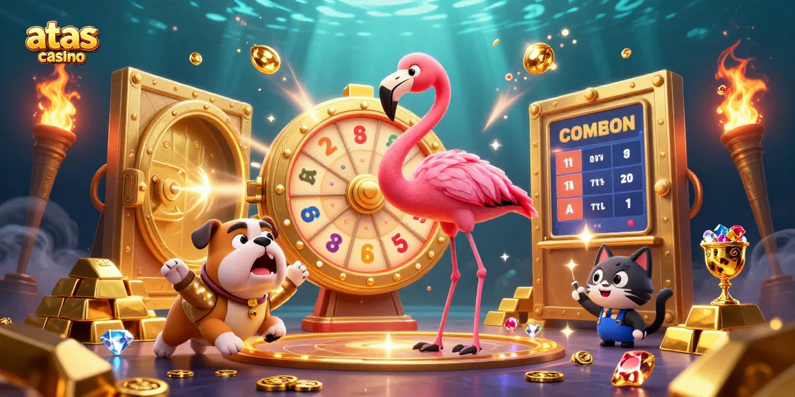 Spin the prize wheel at atas casino with exciting characters and dazzling treasures.