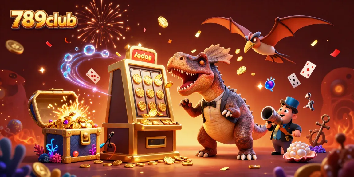 Experience the excitement of 789club with a dynamic scene of animated characters celebrating a jackpot win.