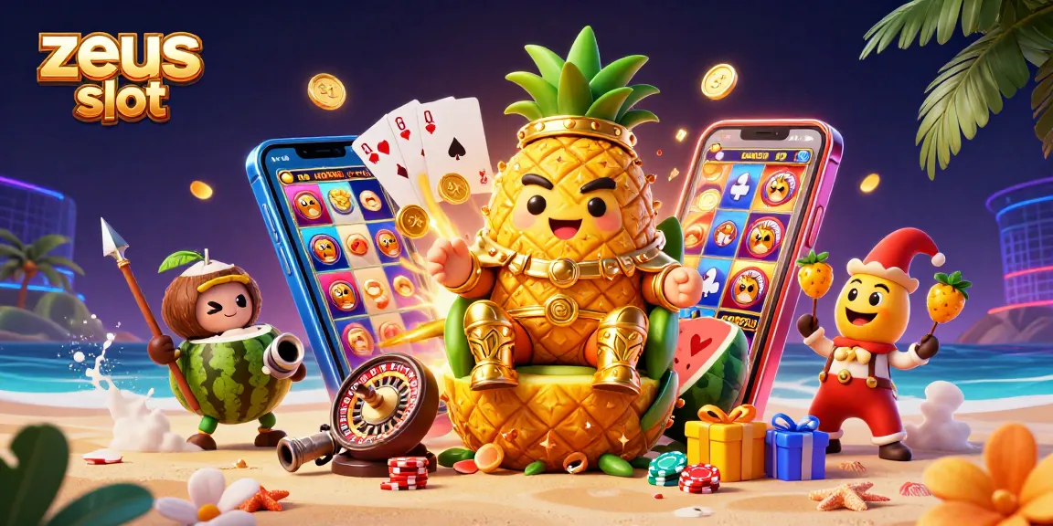 Experience the thrill of zeus slot with vibrant characters and golden coins erupting from a smartphone.