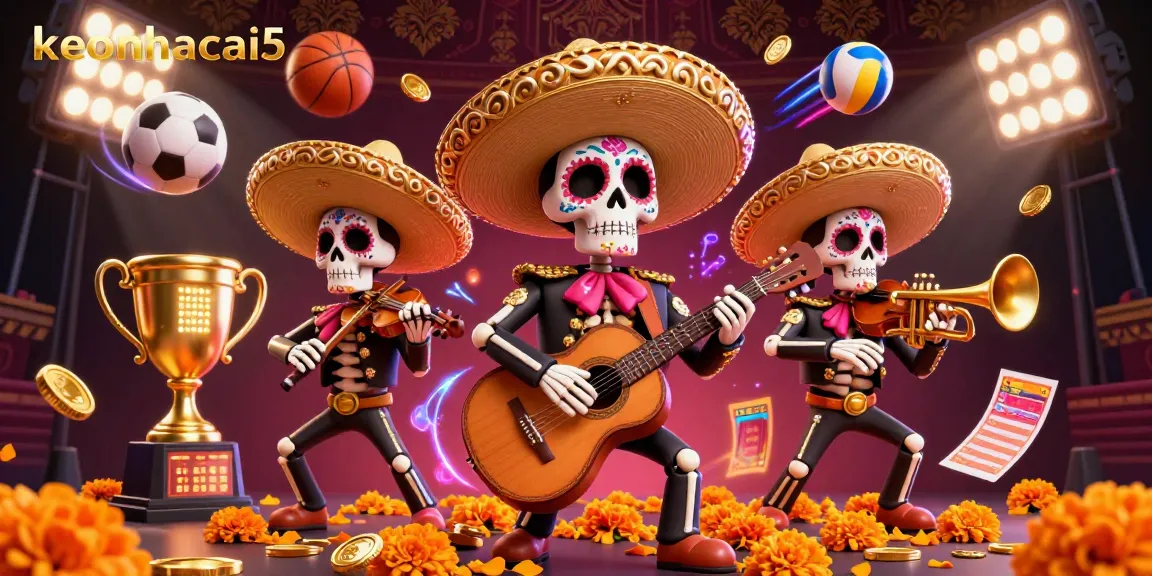 Engage with keonhacai5 and enjoy the thrill of sports betting with vibrant mariachi representations.