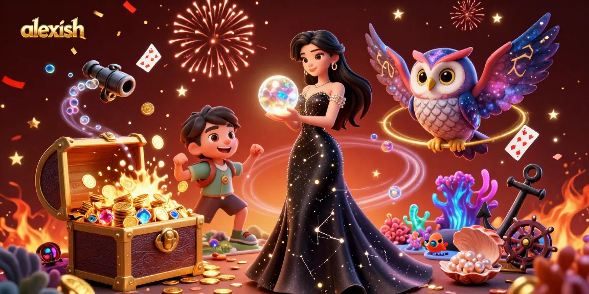 Experience the thrilling excitement of alexish's gaming world with stunning 3D illustration of casino adventures.