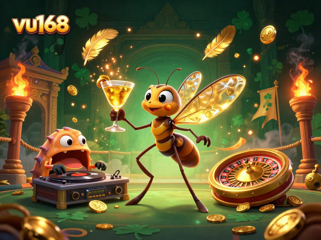 Experience the thrill of vu168 with a vibrant 3D casino scene featuring unique characters and dynamic gameplay
