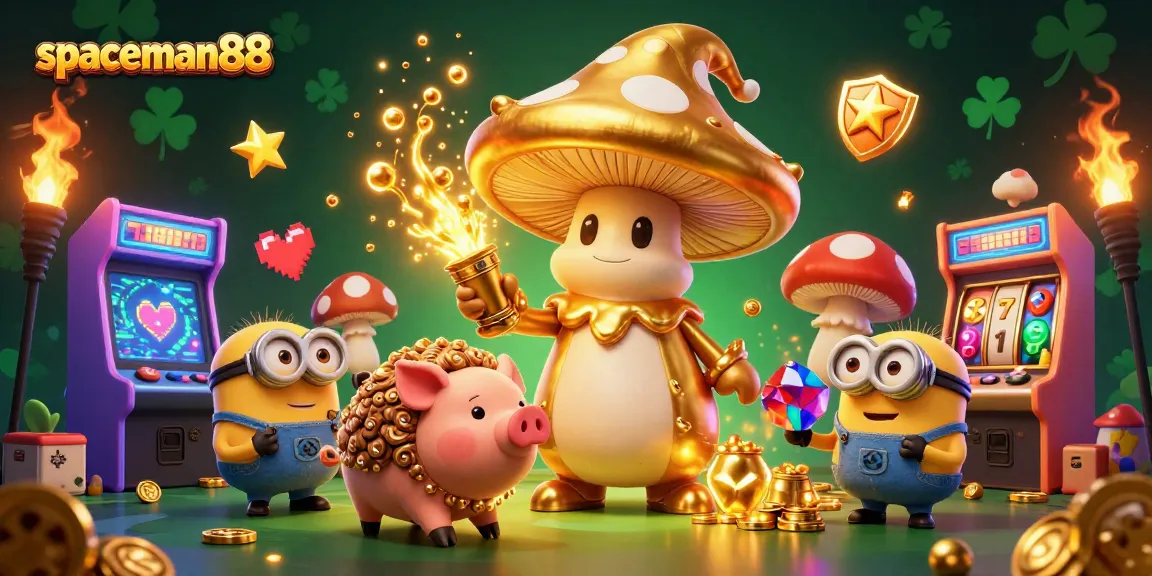 Engage with spaceman88's thrilling slot experience featuring a whimsical golden wizard's treasure hunt.