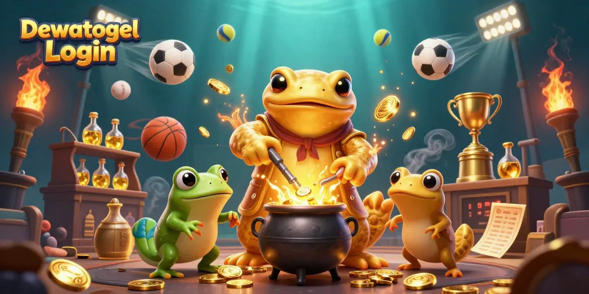 Dewatogel Login offers thrilling betting experiences amidst golden alchemy in a rich 3D illustration.