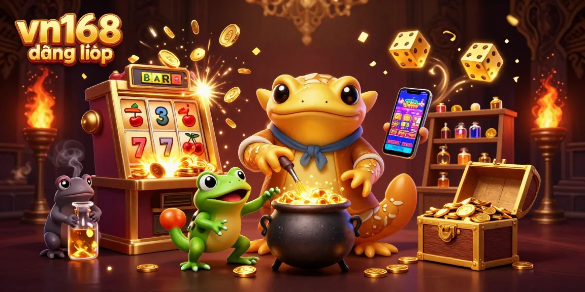 Experience top-tier gameplay with vn168 đăng nhập featuring golden characters and exciting casino elements.