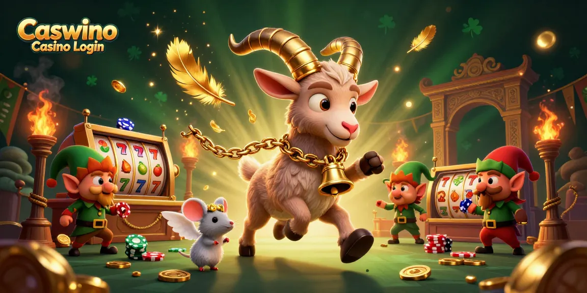 Experience fast gaming action at Caswino Casino Login with a festive 3D illustration of Krampus and friends stealing poker chips.
