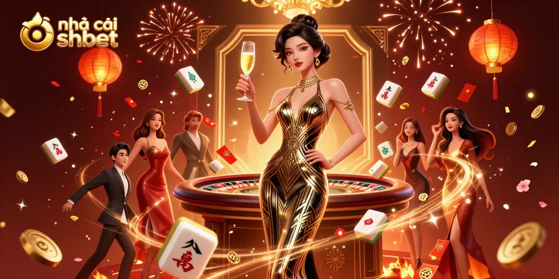 Experience the thrill of nhà cái shbet with elegant gaming scenes and vibrant celebrations.