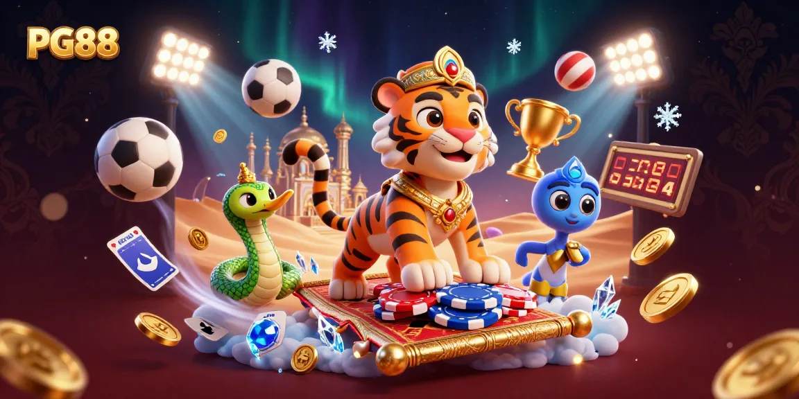 Experience thrilling gameplay at PG88 with vibrant characters and casino elements in a rich 3D illustration.