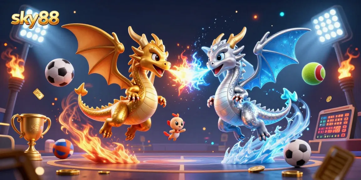 Engage with sky88 as gold and silver dragons embody strategic wins in an exhilarating sports betting scene.