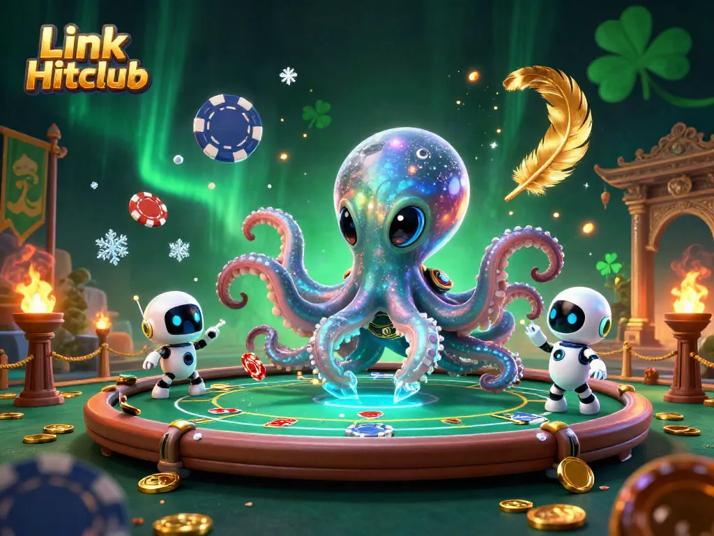 Engage with Link Hitclub in an immersive alien poker game featuring vibrant 3D characters and dynamic gaming elements.