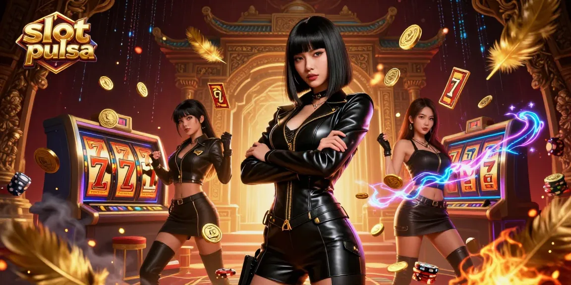 Engage with slot pulsa games featuring a stunning Asian woman in an immersive casino scene.