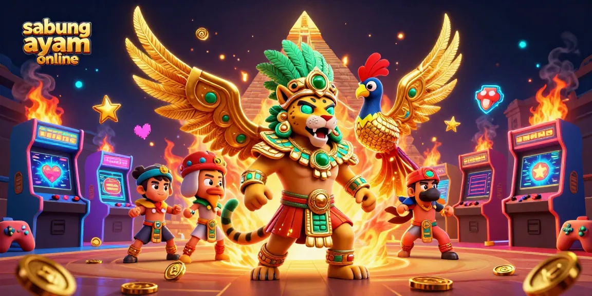 Experience sabung ayam online in a vibrant 3D cockfighting arena with immersive details and intense action.