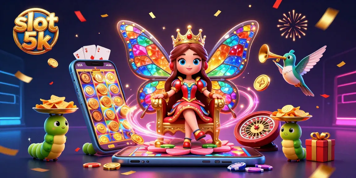 Experience the thrill of slot 5k gaming with an energetic 3D casino scene featuring stunning characters and game elements.