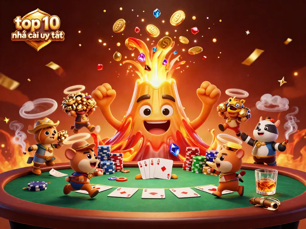 Experience the thrill of top 10 nhà cái uy tín with a vivid 3D casino scene full of treasures and excitement.