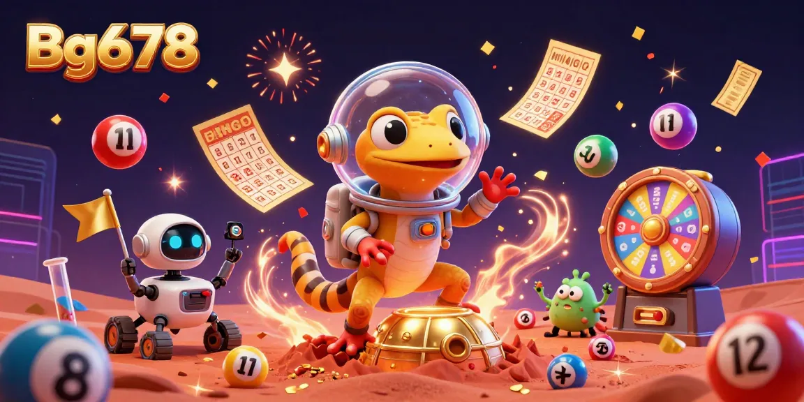 Experience the excitement of Bg678 with vibrant games and dynamic lottery elements in a colorful scene.
