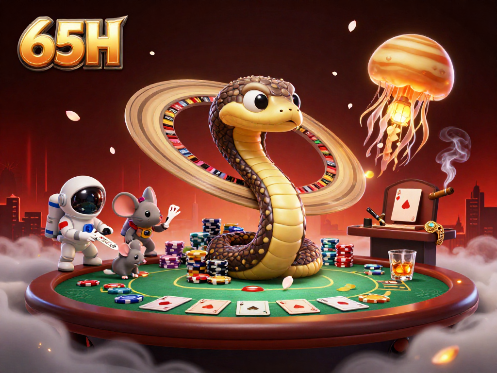 Apostas emocionantes no 65H com um serpente de Saturno e micromouses jogando cartas