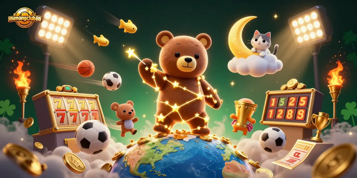 Experience excitement at menangclub88 with a constellation bear and thrilling casino elements.