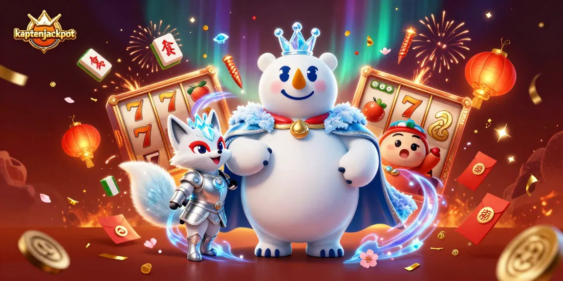 Engage with kaptenjackpot in this vibrant 3D casino-themed illustration featuring dynamic elements.