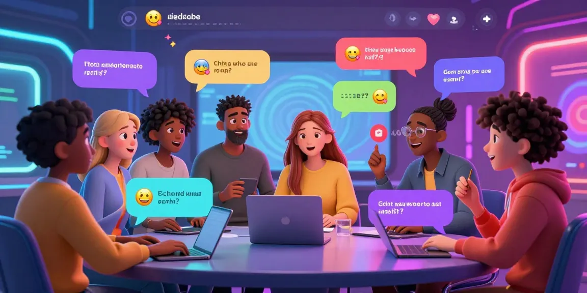 Engaging AI NSFW chat scene showcasing diverse animated characters in a dynamic virtual environment.