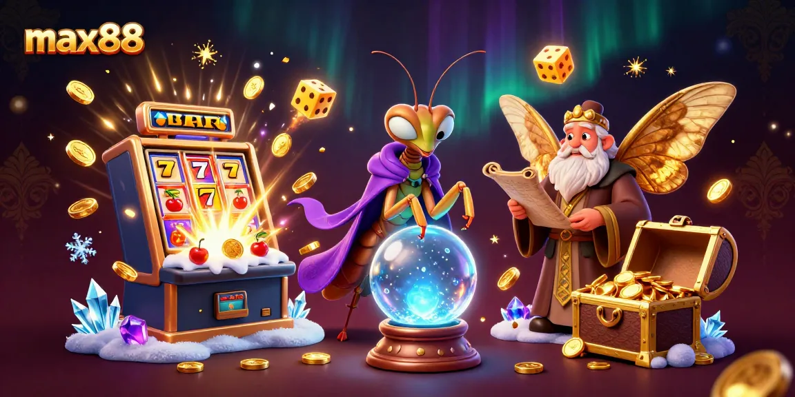 Engage in thrilling max88 casino adventures with a vibrant cartoon scene featuring guardians of fortune.
