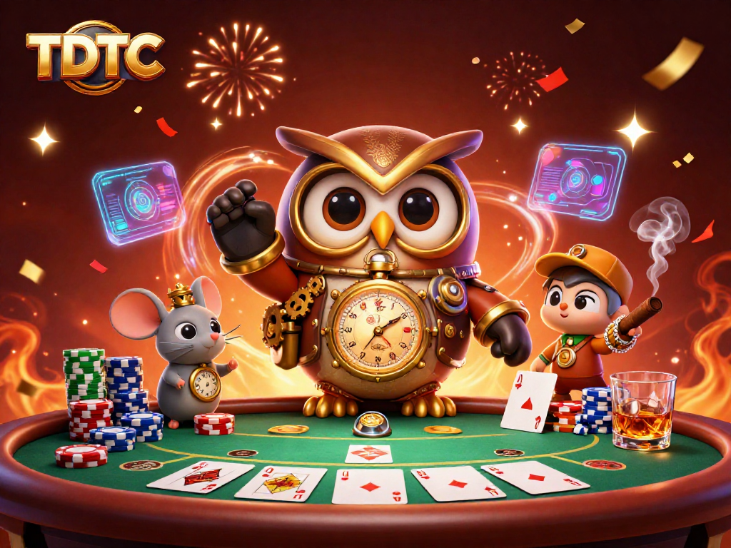 Experience thrilling casino action at TDTC with a time-traveling owl and vibrant poker dynamics.