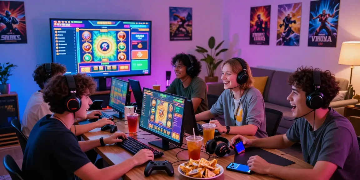 Join the excitement and learn ทดลองเล่นสล็อตโรม่า in a lively player gathering with vibrant graphics and accessories.