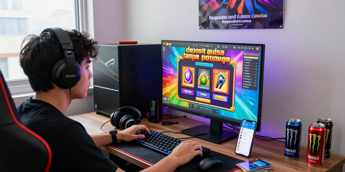 Experience seamless gaming with deposit pulsa tanpa potongan and engaging interfaces in a vibrant setup.