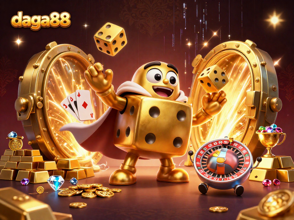 Experience thrilling gameplay at daga88 with the dynamic golden dice golem and rich casino visuals.