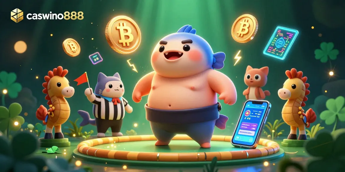 Experience the excitement of caswino888 with a vibrant 3D casino scene featuring charming characters.